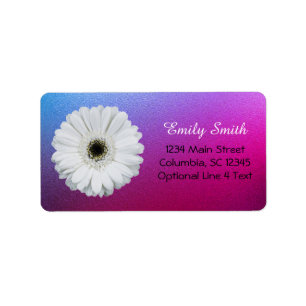 Étiquette Gerbera Daisy sur Ombre Metallic   Adresse de reto