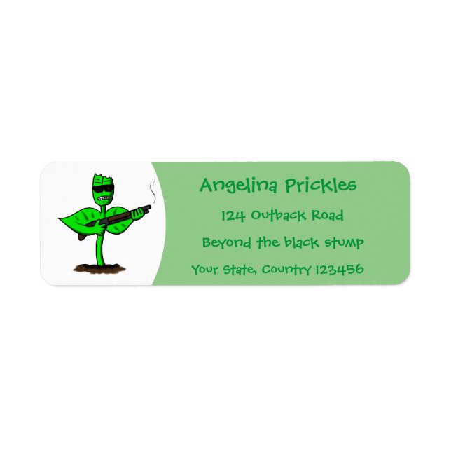 Étiquette Germinator cyborg plante dessin humoristique (Devant)