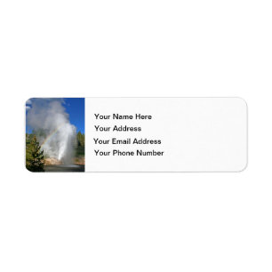 Étiquette Geyser Yellowstone d'arc-en-ciel avec la citation