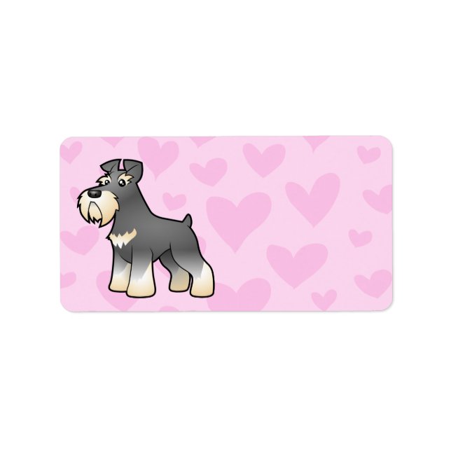 Étiquette Giant/Standard/Miniature Schnauzer Love (Devant)