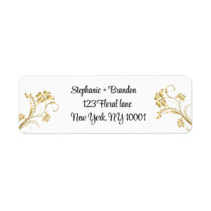 Étiquette Gilded Floral Gold Modern Return Address Labels