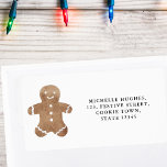 Étiquette Gingerbread Cookie Christmas Return Adresse<br><div class="desc">Cette étiquette d'adresse de retour de biscuits en pain d'épices comporte un biscuit homme en pain d'épices aquarelle. Facile à personnaliser. Parce que nous créons notre oeuvre,  vous ne trouverez pas cette image exacte d'autres designers. Aquarelle originale © Michele Davies.</div>