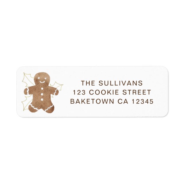 Étiquette Gingerbread Man Return Address (Devant)