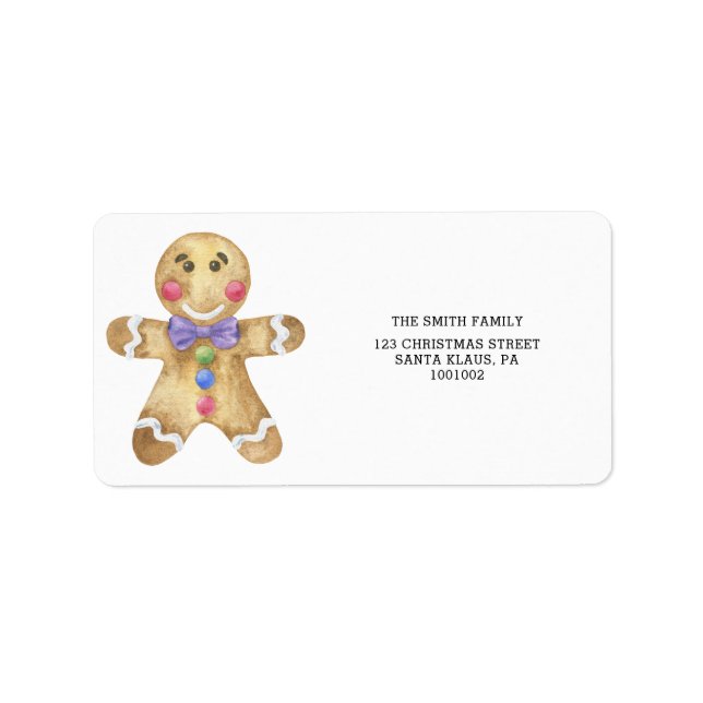 Étiquette Gingerpain homme biscuit de Noël (Devant)