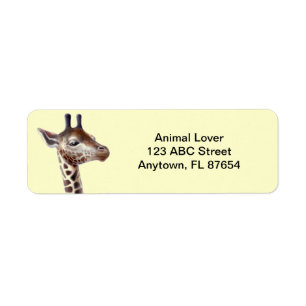 Étiquette Girafe amicale personnalisable