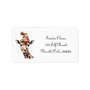 Étiquette Giraffe de Noël cosy, sur mesure
