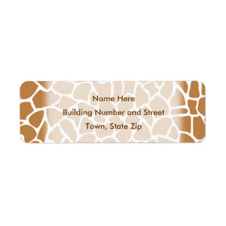 Étiquette Giraffe Motif Poster de animal Brown Design.