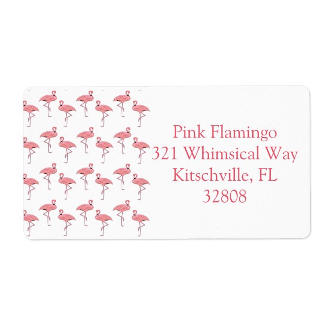 Étiquette Girly Pink Flamingo Pattern Custom Labels (Devant)