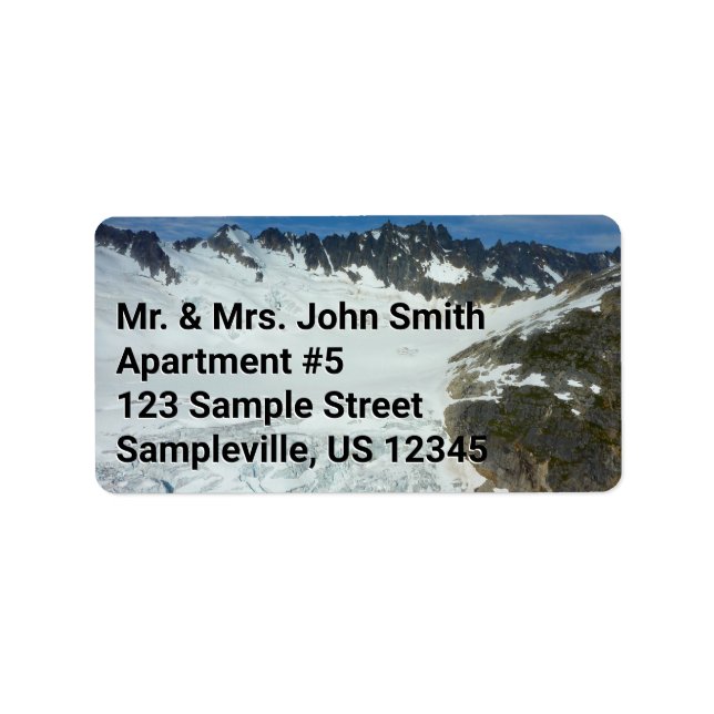 Étiquette Glacier de l'Alaska Paysage de voyage Pittoresque (Devant)