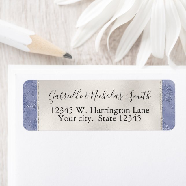 Étiquette Glam Crème violet Parties scintillant Glitz (En situation)