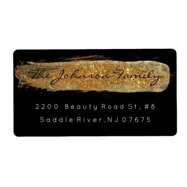 Étiquette Glam doré Parties scintillant étincelante Pinceau  (Devant)