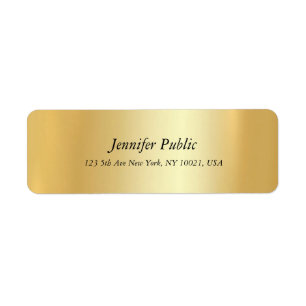 Étiquette Glamor Modern Elegant Or Cursive Texte Simple
