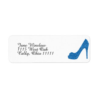 Étiquette Glitterie Bleu Haut talon