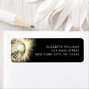 Étiquette Gold 60th Birthday Party 70's Disco Ball