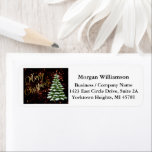 Étiquette Gold Black Business Christmas Retour Adresse<br><div class="desc">Il s'agit d'un étiquette correspondant à une carte trouvée dans cette collection. Il peut également être utilisé comme étiquette d'adresse de retour stand-along. Si vous avez besoin d'aide pour la conception ou si vous avez des questions,  envoyez un courriel à charmdesignstudio@rcn.com et nous serons heureux de vous aider.</div>