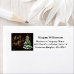 Étiquette Gold Black Business Christmas Retour Adresse<br><div class="desc">Il s'agit d'un étiquette correspondant à une carte trouvée dans cette collection. Il peut également être utilisé comme étiquette d'adresse de retour stand-along. Si vous avez besoin d'aide pour la conception ou si vous avez des questions,  envoyez un courriel à charmdesignstudio@rcn.com et nous serons heureux de vous aider.</div>