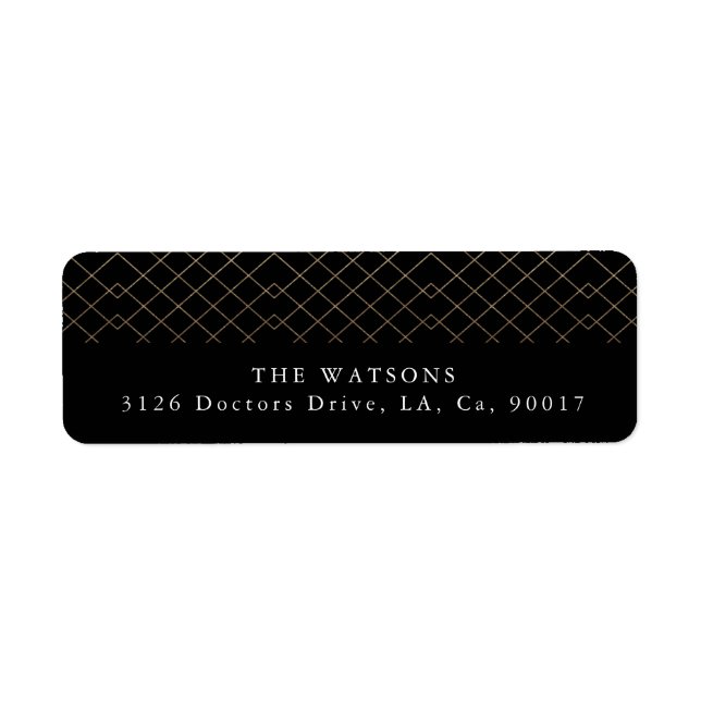 Étiquette Gold Black Elegance Diamond Geo Deco Mariage (Devant)