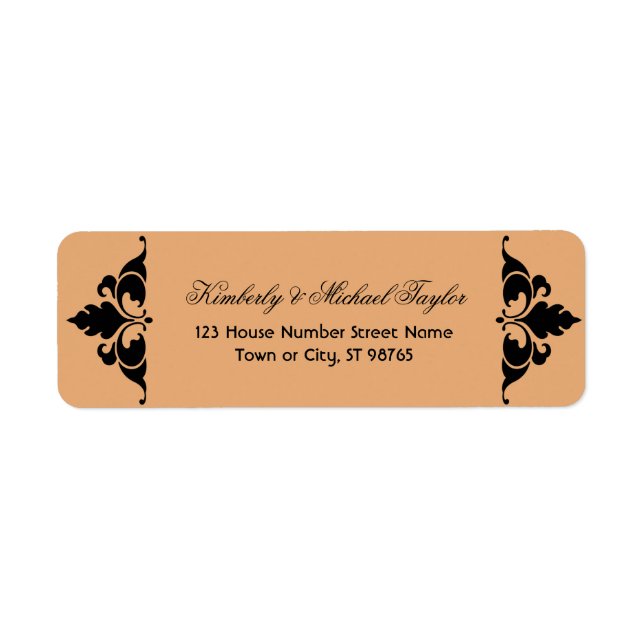 Étiquette Gold Black Vintage moderne Art déco Mariage (Devant)