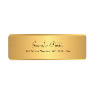 Étiquette Gold Calligraphie Nom Texte Professionnel Moderne
