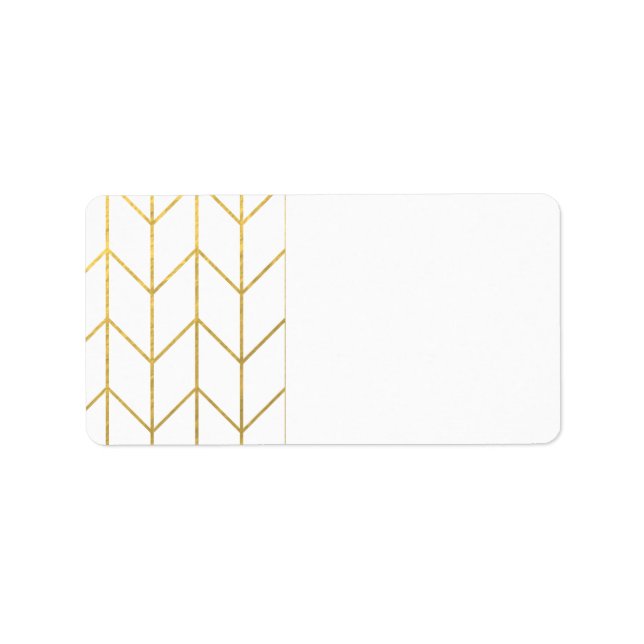 Étiquette Gold Chevron White Arrière - plan Modern Chic (Devant)