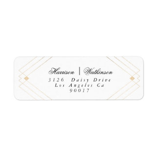 Étiquette Gold Diamond Géométrique Art Déco Mariage Gatsby