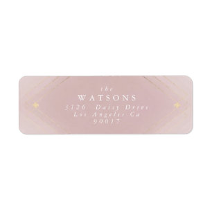 Étiquette Gold Diamond rose Géométrique Mariage Gatsby