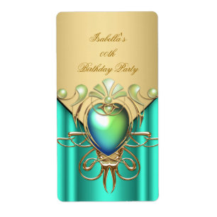 Étiquette Gold Emerald Jade Green Soirée d'anniversaire élég