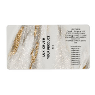 Étiquette Gold Fleck Parties scintillant blanche Dropper Bot