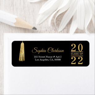 Étiquette Gold Foil Tassel Graduate