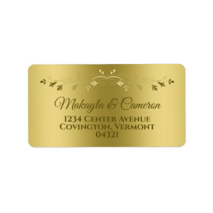 Étiquette Gold Gradient & Filigree Elegant Mariage Adresse