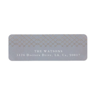 Étiquette Gold Grey Elegance Diamond Geo Deco Mariage