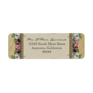 Étiquette Gold & Lace Classic Formal Elégant Mariage Adresse