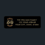 Étiquette Gold Lettering Fifty 50th Birthday Adresse de reto<br><div class="desc">Vous cherchez des autocollants pour les fournitures de fête du 50e anniversaire? Découvrez cette Gold Lettering Cinquante-Anniversaire Adresse de retour. Vous pouvez changer l'âge facilement pour qu'il soit adapté à tout autre âge. Bonne fête ! Avec Amour Frankie   Marlow</div>
