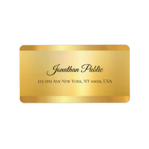 Étiquette Gold Look Hand Script Name Professional Elegant