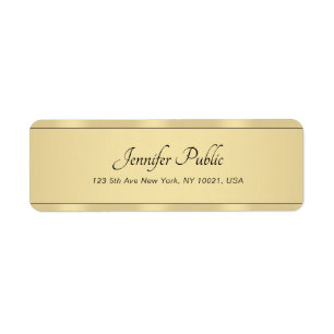Étiquette Gold Look Moderne Hand Script Élégant Calligraphié