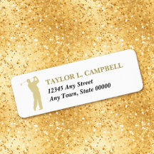 Gold Silhouette Golfer Adresse de retour
