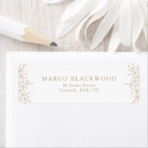 Gold Simple Romantique Cherry Blossom Adresse de r