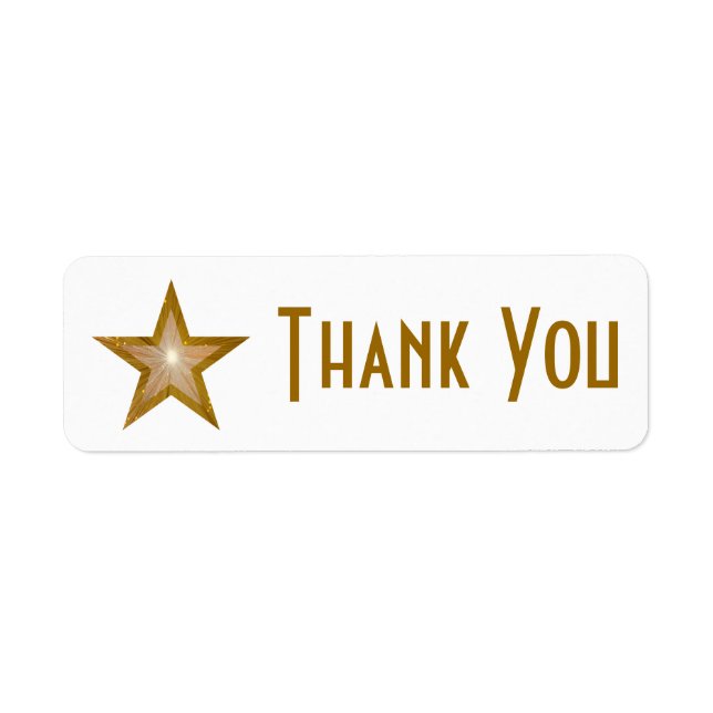 étiquette "Gold" Star "Merci" petit blanc (Devant)