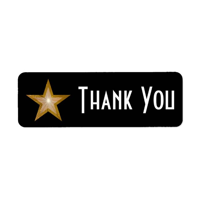 étiquette "Gold" Star "Merci" petit noir (Devant)