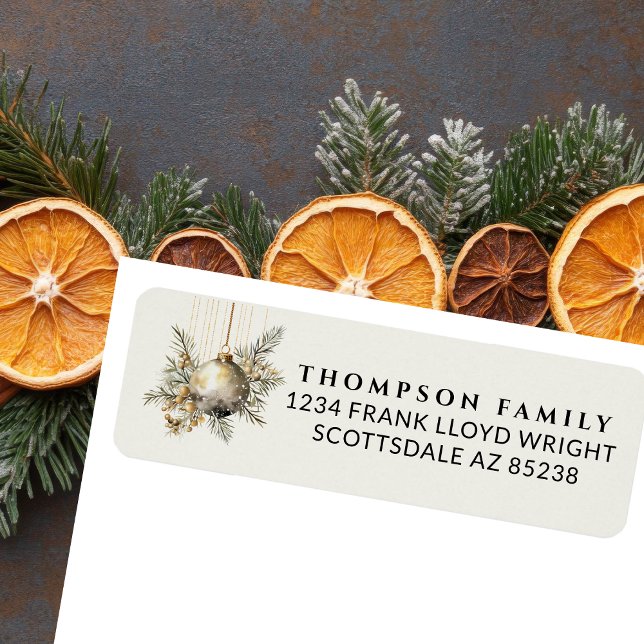 Étiquette Gold Vintage Noël Tour esthétique Adresse (Créateur téléchargé)