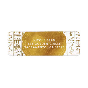 Étiquette Gold White Egypt Eye Glam Mariage moderne