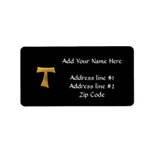 Étiquette Golden 3-D Look Franciscan Tau Cross