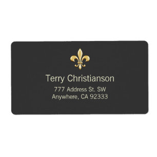 Étiquette Golden Fleur De Lis