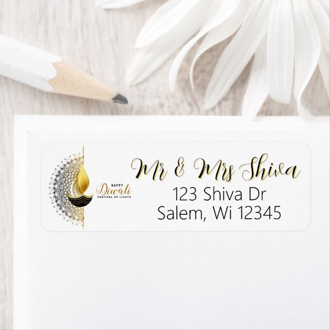 Étiquette Golden Glow : Un Diwali Bénédiction (En situation)