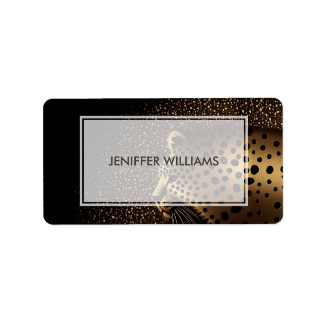 Étiquette Golden Jaguar Motif (Devant)