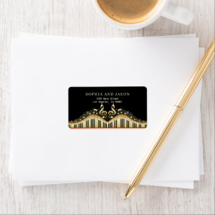 Étiquette Golden Musical Notes