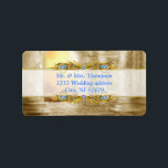 Étiquette Golden Royal Peacock Temple Dreams<br><div class="desc">Feuilles d'or exotique et décoration de bijoux pour un motif de collection mariage à l'égal de ce mariage paon ou décoration design</div>