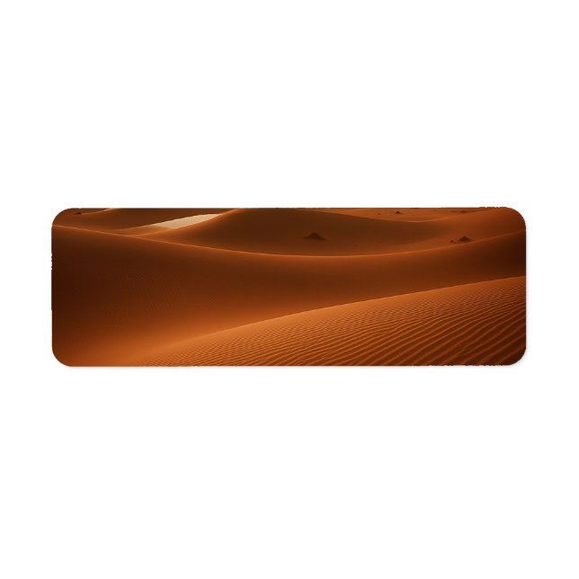Étiquette Golden Serenity - Desert Landscape at Sunset (Devant)