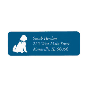 Étiquette Goldendoodle Dog Baby shower Boy Blue