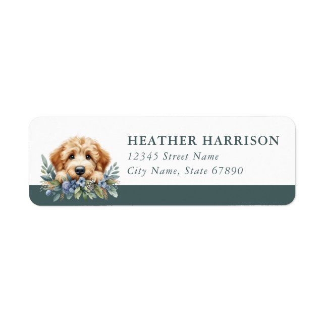 Étiquette Goldendoodle Return Address Labels (Devant)